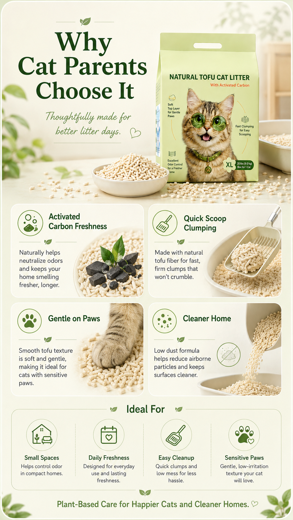Natural Tofu Cat Litter 卖点拆解详情页