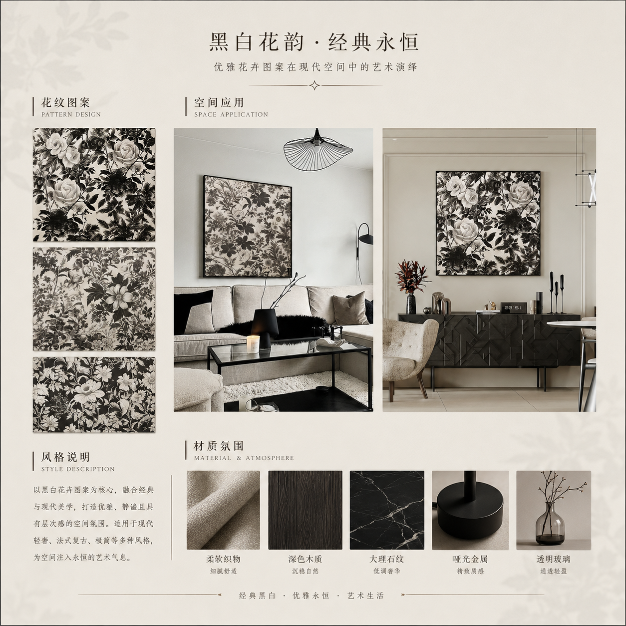 黑白花韵装饰画展示版