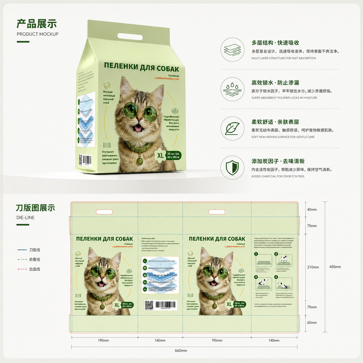 宠物尿垫刀版展示