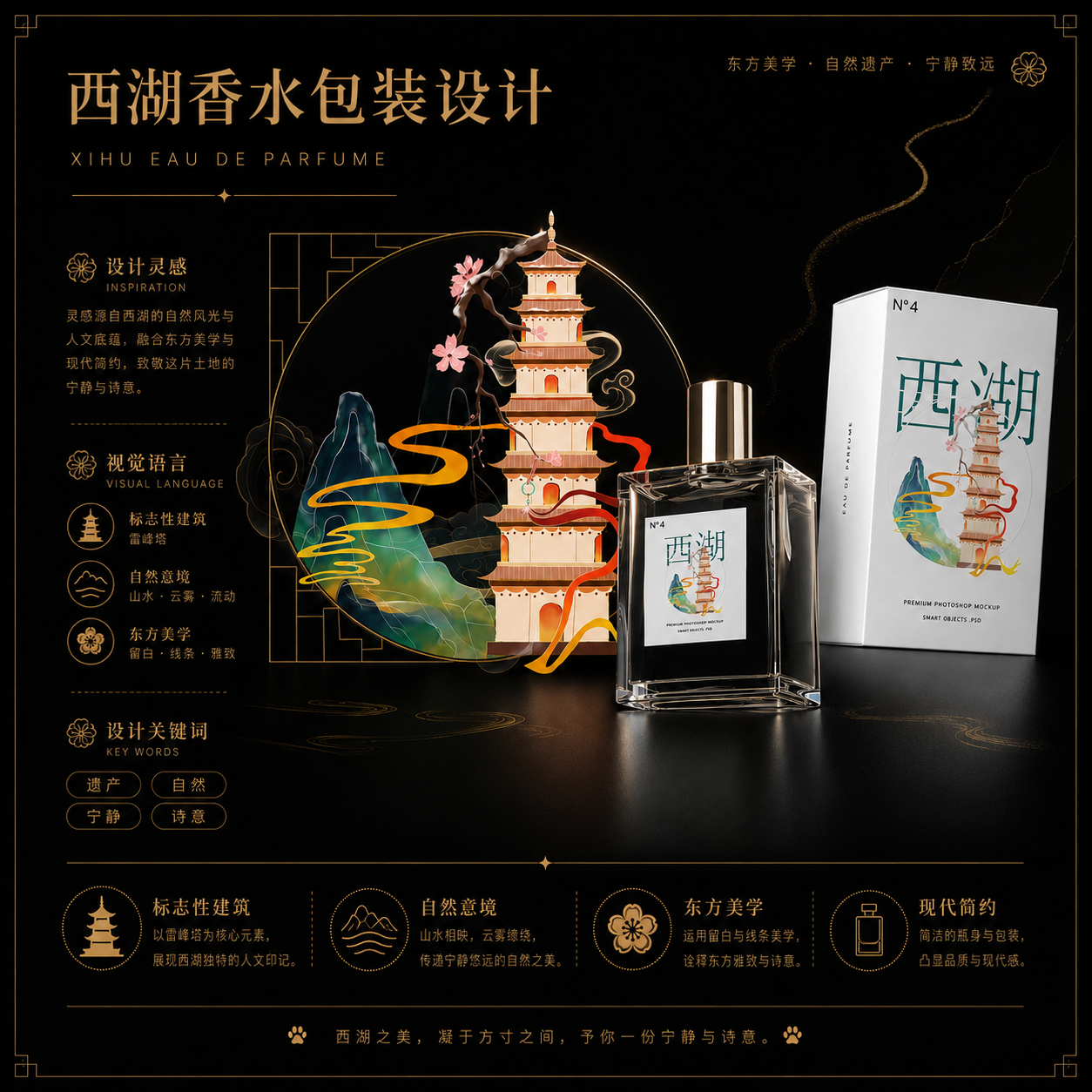 西湖香水包装设计